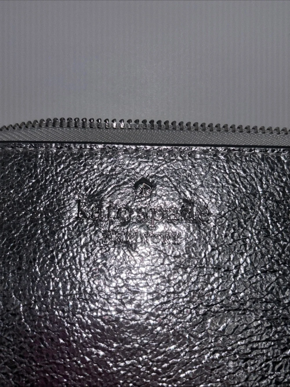 kate spade Silver Metallic Wristlet Clutch